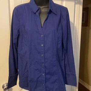 Navy blue fitted Express button down